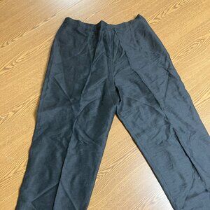 Kathleen Sommers Straight Ankle Pants Womens 12 Black Silk High Rise